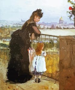 Woman And Child On A Balcony By Berthe Morisot paint by numbers