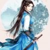 Aesthetic Chinese Girl Illustration paint by numbers