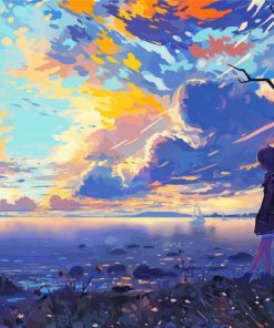 Beautiful Anime Landscape paint by numbers