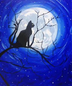 Cat Moon Illustration paint by numbers