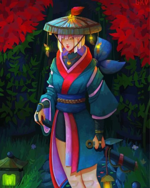 Chinese Kunoichi Girl paint by numbers