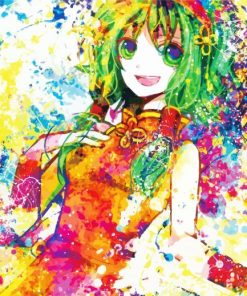 Colorful Abstract Anime Girl paint by numbers