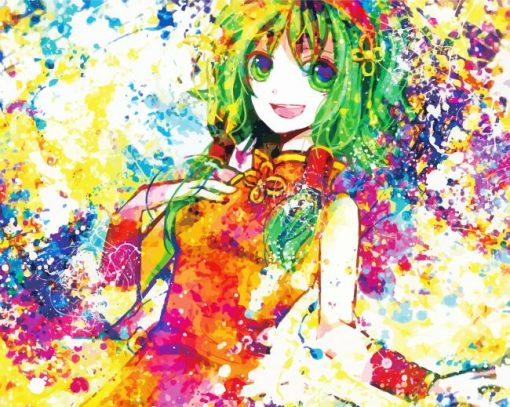 Colorful Abstract Anime Girl paint by numbers