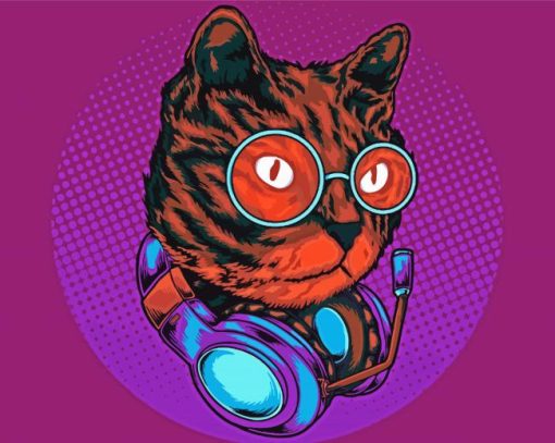 Cool Cat Dj Art paint by numbers