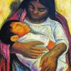 Cool Mexican Mother And Child paint by numbers