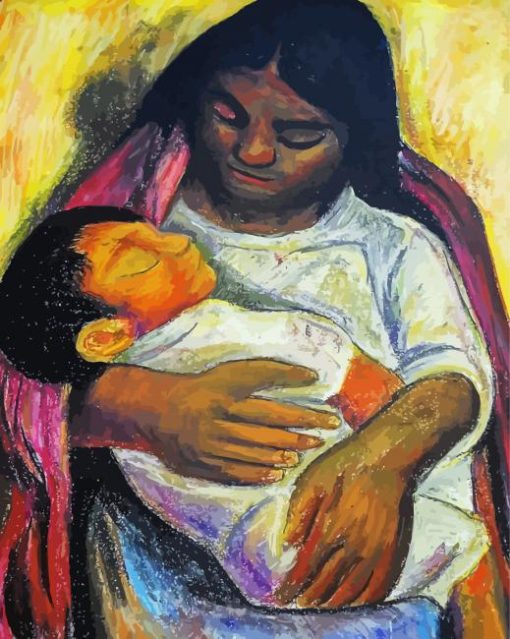 Cool Mexican Mother And Child paint by numbers