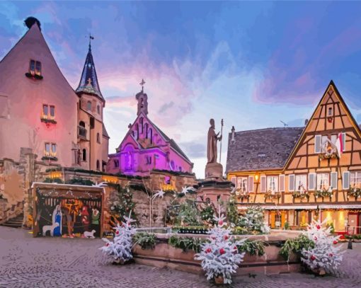 Eguisheim At Christmas paint by numbers