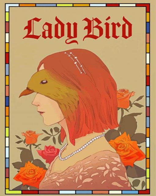Lady Bird Poster paint by numbers