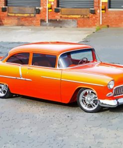 Orange 1955 Chevrolet paint by numbers