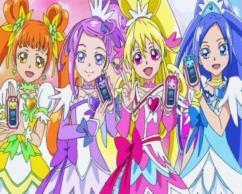 Precure Anime Girls paint by numbers