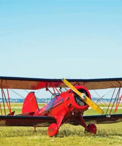 Red Bi Plane paint by numbers