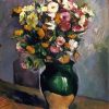 Retro Green Vase Of Flowers paint by numbers