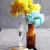 Roses In Bottles On Vintage Table paint by numbers