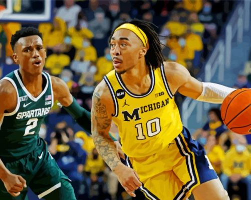 Spartans Vs Michigan Wolverines Player paint by numbers