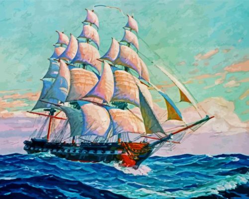 Uss Constitution At Sea paint by numbers