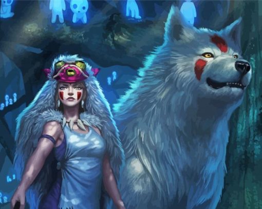 Wolf Girl paint by numbers