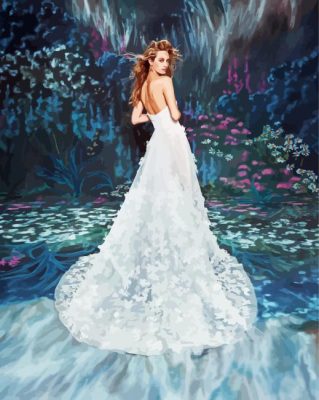 Woman In White Dress Art paint by numbers