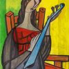 Abstract Mandolin Player paint by numbers