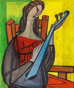 Abstract Mandolin Player paint by numbers