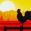 Abstract Rooster Silhouette paint by numbers