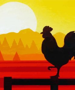 Abstract Rooster Silhouette paint by numbers