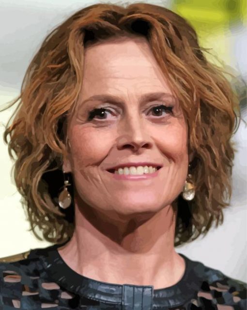 Actress Sigourney Weaver paint by numbers
