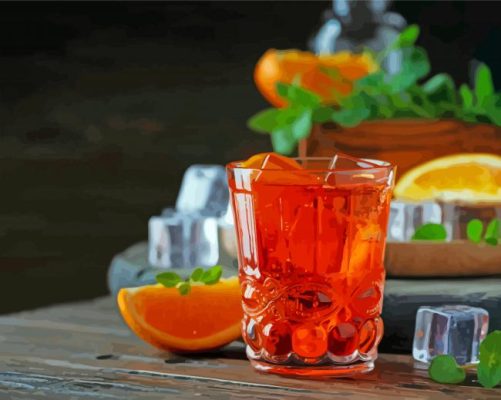 Aesthetic Aperol Spritz paint by numbers