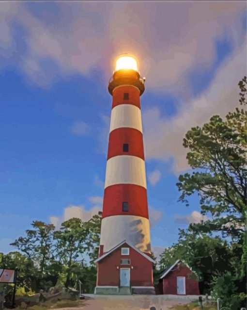 Aesthetic Lighthouse Chincoteague paint by numbers
