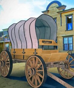 Aesthetic Western Wagon paint by numbers