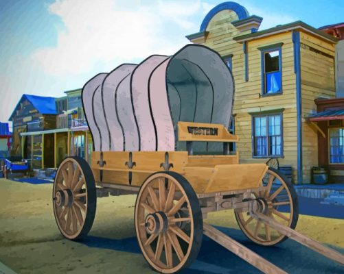 Aesthetic Western Wagon paint by numbers