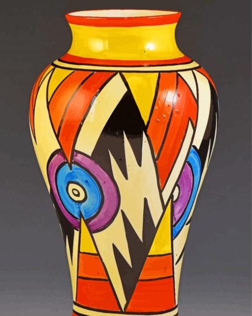Aesthetic Vase By Clarice Cliff paint by numbers