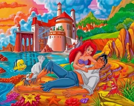 Ariel And Eric By Sea paint by numbers