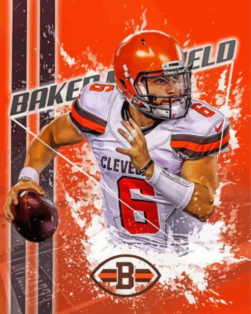 Baker Mayfield Player Poster paint by numbers