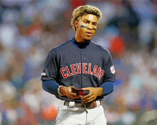 Baseballer Francisco Lindor paint by numbers
