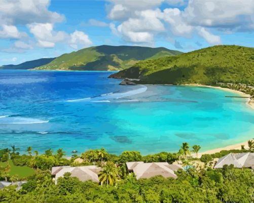 Beautiful Beach In British Virgin Islands paint by numbers