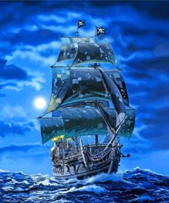 Black Pearl Ship Art paint by numbers