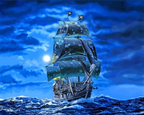 Black Pearl Ship Art paint by numbers