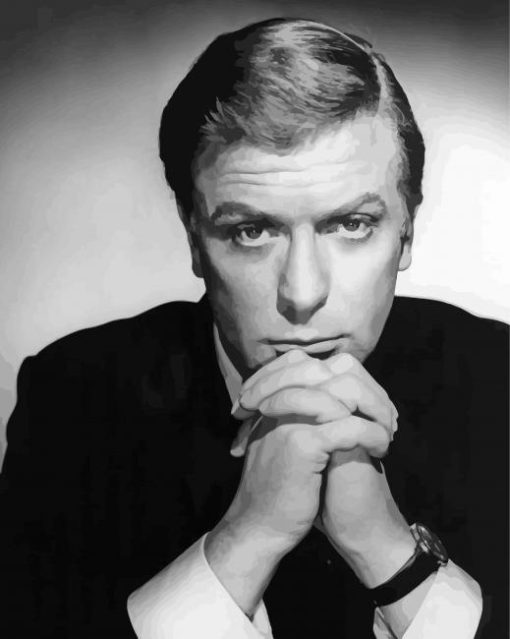 Black And White Actor Michael Caine paint by numbers