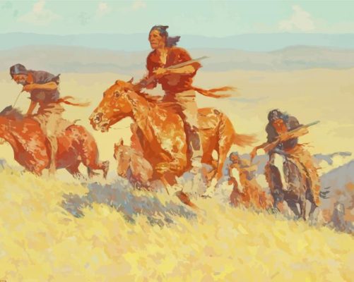 Buffalo Runners Big Horn Basin By Frederic Remington paint by numbers