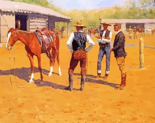 Buying Polo Ponies In The West By Frederic Remington paint by numbers