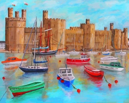 Caernarfon Castle Art paint by numbers