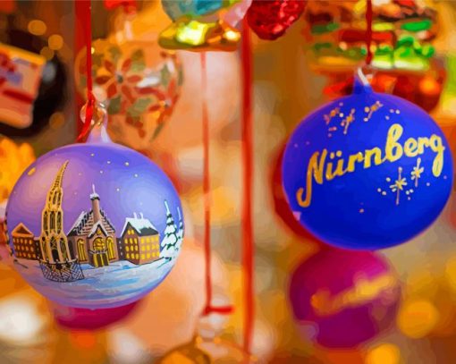 Christkindlesmarkt Christmas Balls paint by numbers