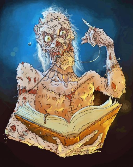 Crypt Keeper Reading A Book paint by numbers