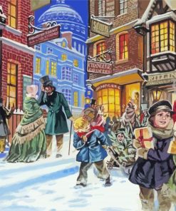 Dickensian Scene paint by numbers
