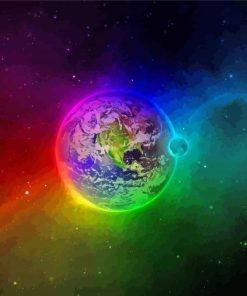 Earth Rainbow Planet paint by numbers
