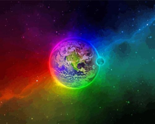 Earth Rainbow Planet paint by numbers