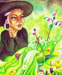 Easter Witch paint by numbers