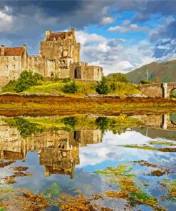 Eilean Donan Castle Water Reflection paint by numbers