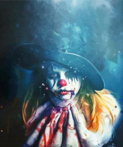 Female Clown In Hat paint by numbers