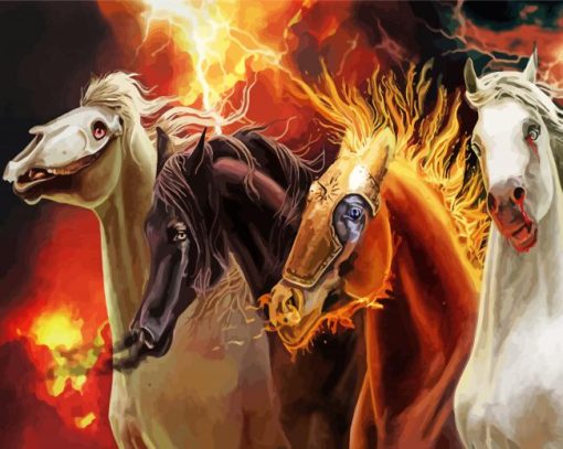 Four Horsemen Of The Apocalypse paint by numbers